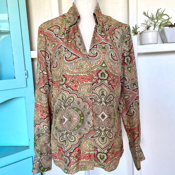 Ann Taylor Tops - Ann Taylor Silk Paisley Flourish Blouse 14